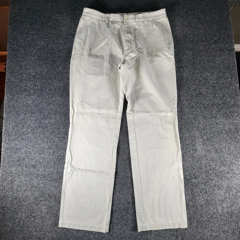 Vineyard Vines Mens Club Pant Stone Khaki Cotton Twill Chino 36x34 (Measures 32)